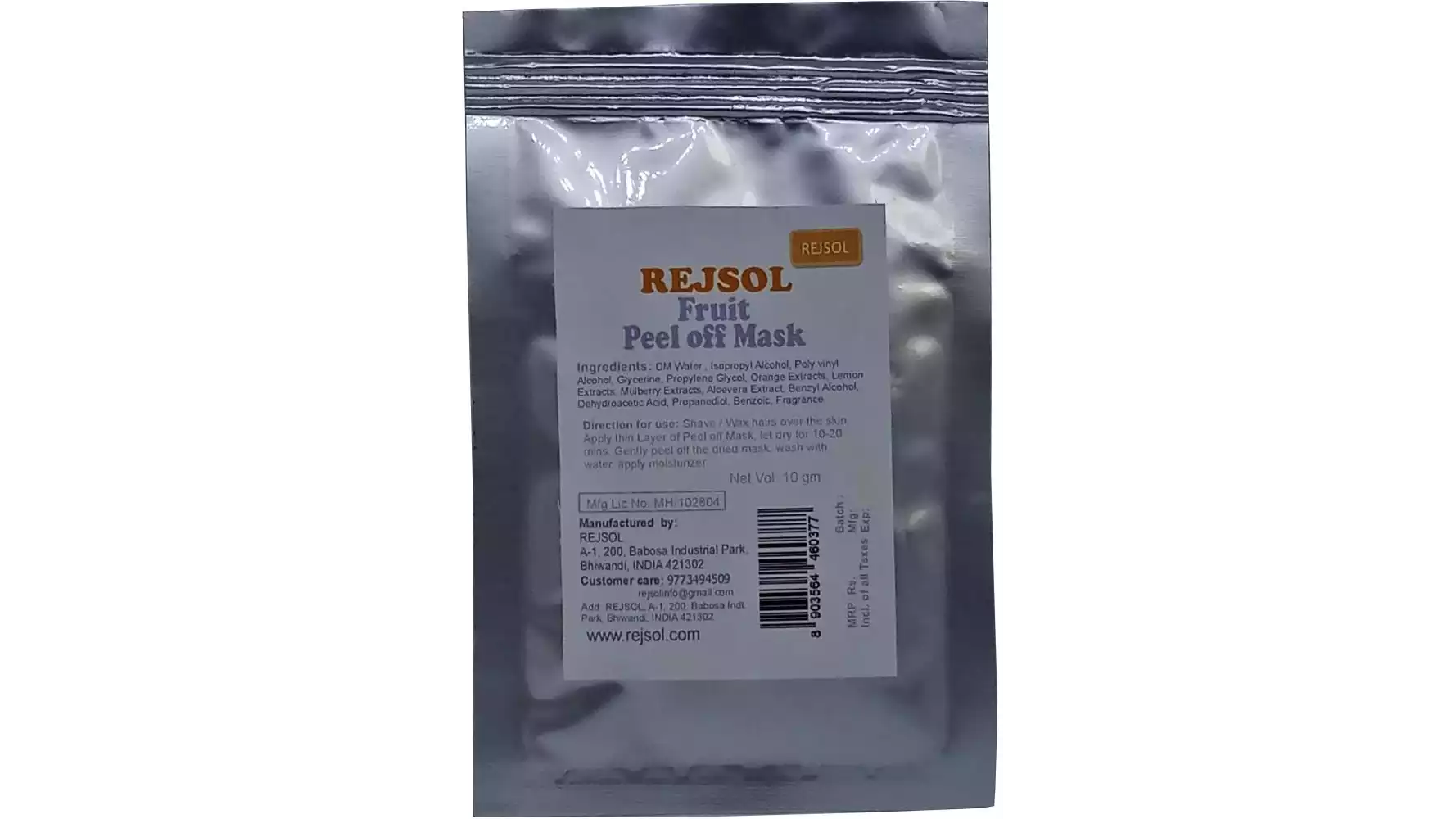 Rejsol Fruit Peel Off Mask (10g, Pack of 10)