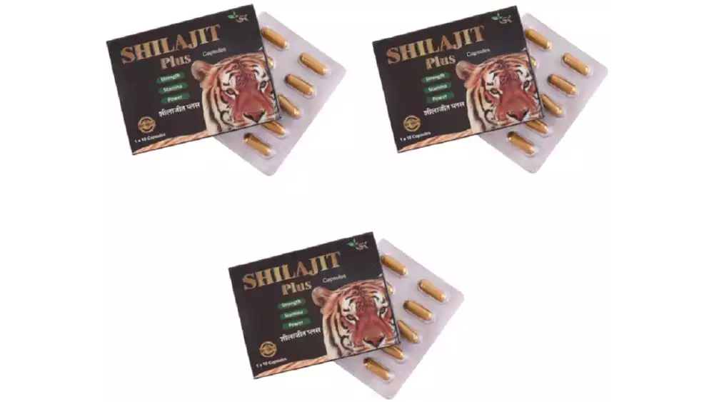 S K Pharma Shilajit Plus Capsules (10caps, Pack of 3)