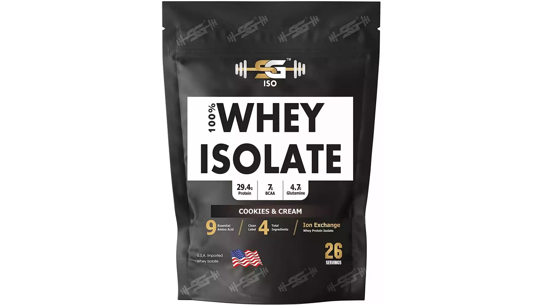SG Welness Iso 100% Whey Isolate Protein Powder Cookies & Cream (916g)