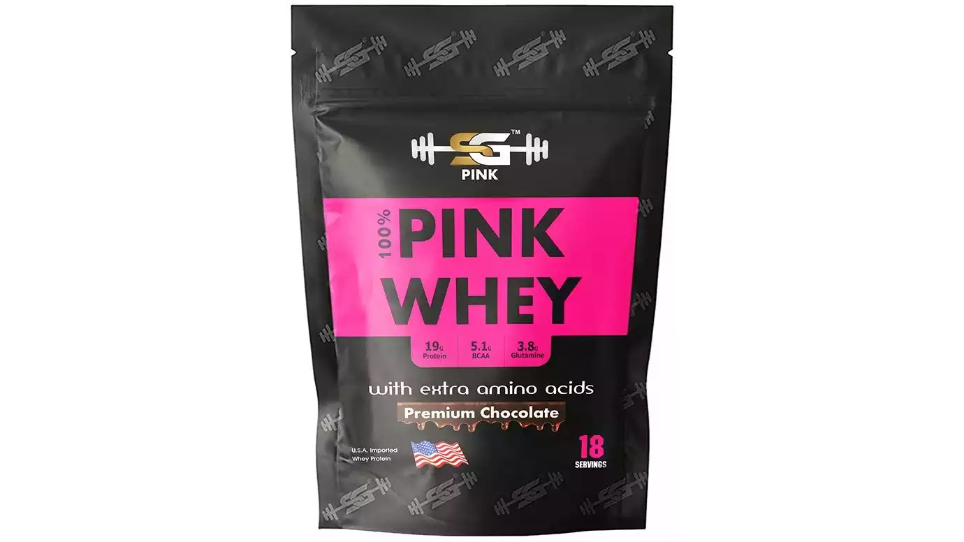 SG Welness Pink 100% Essential Whey Protein Powder Chocolate (1lb)