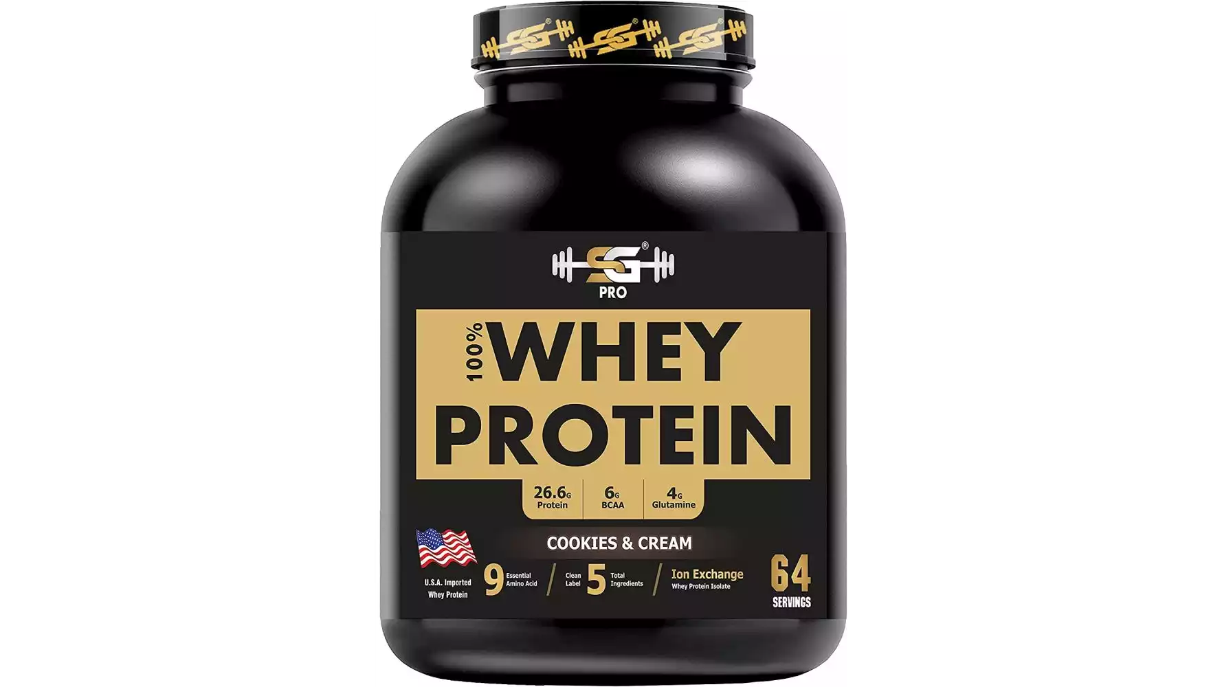 SG Welness Pro 100% Whey Protein Powder Cookies & Cream (2.27kg)