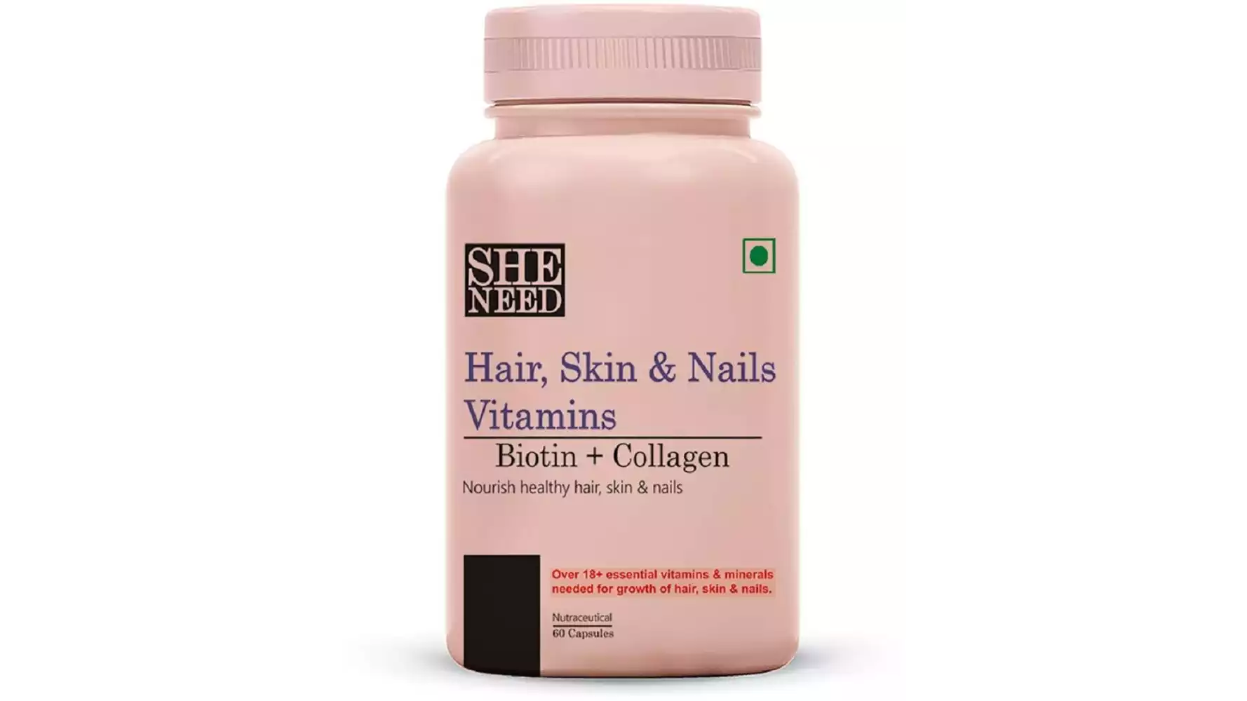 SheNeed Hair Skin & Nails Vitamins Supplements (60caps)