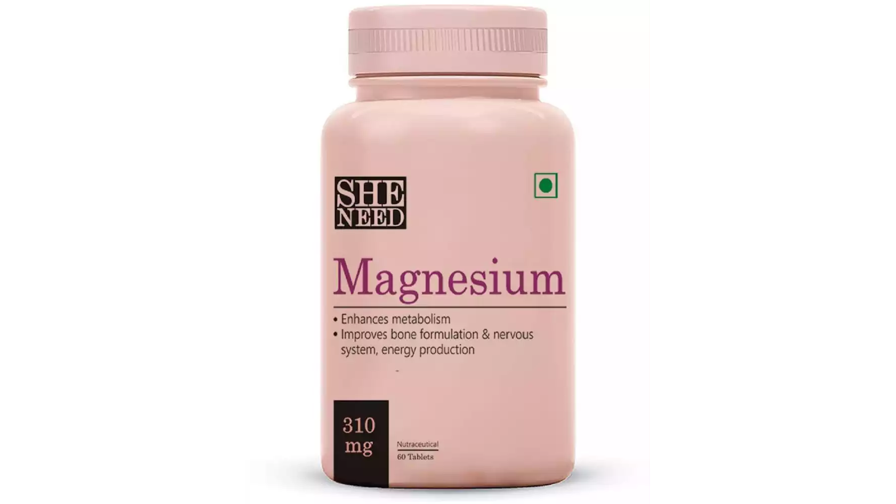 SheNeed Magnesium Supplements For Men And Women (310Mg) Capsules (60caps)