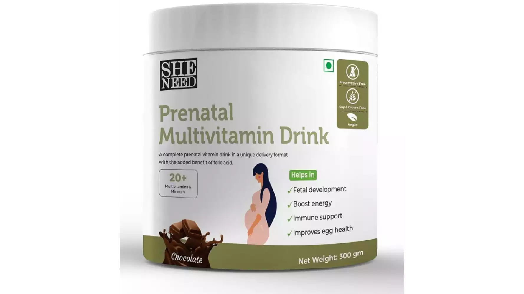 SheNeed Prenatal Multivitamin Drink Chocolate Flavour (300g)