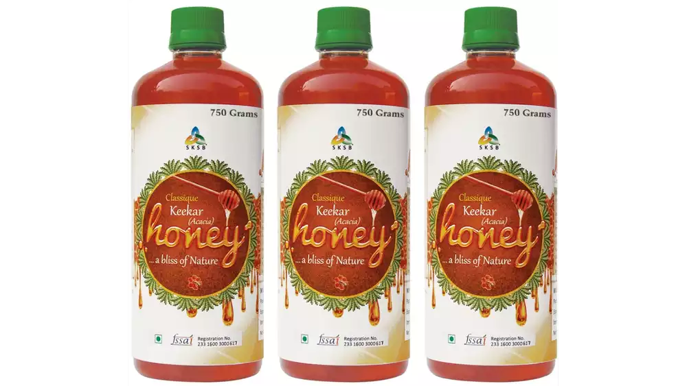 SKSB Natural Honey Acacia Keekar (750g, Pack of 3)