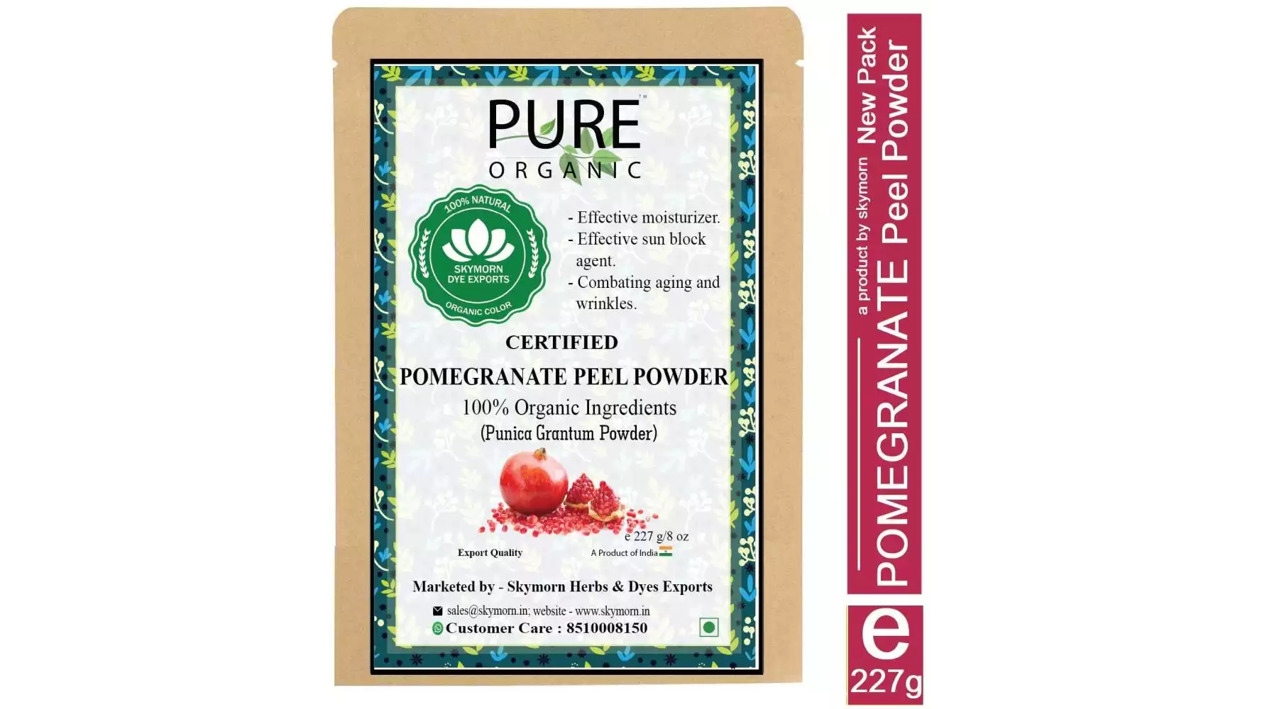 SkyMorn Premium Quality Pomegranate Peel Powder (227g)