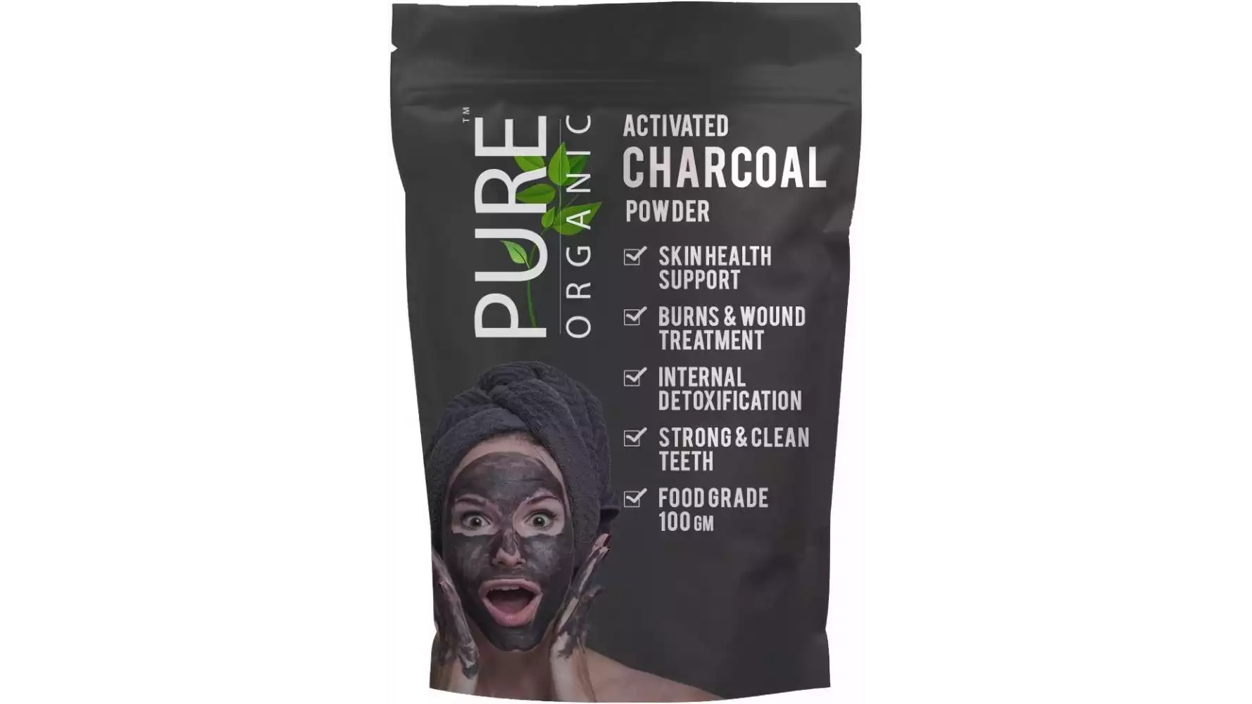 SkyMorn Pure Organic Dye Exports Pure Organic Activated Charcoal Powder (100g)