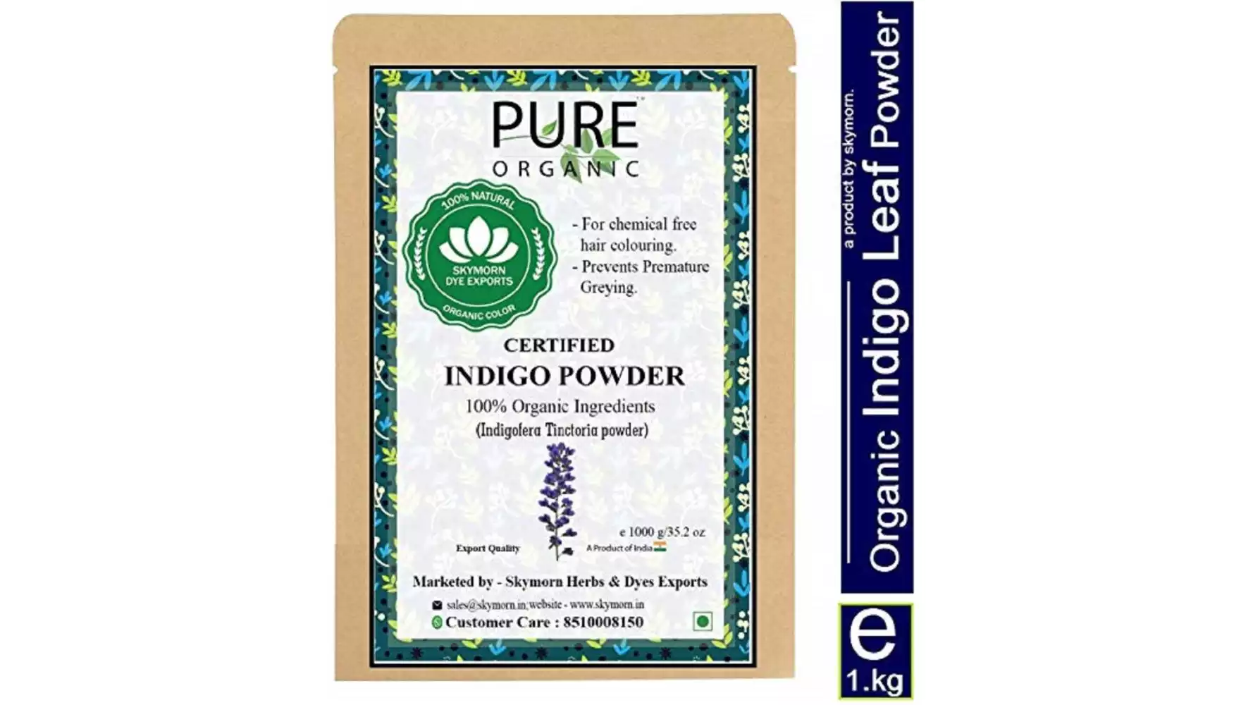 SkyMorn Pure Organic Indigo Powder Organic (1kg)