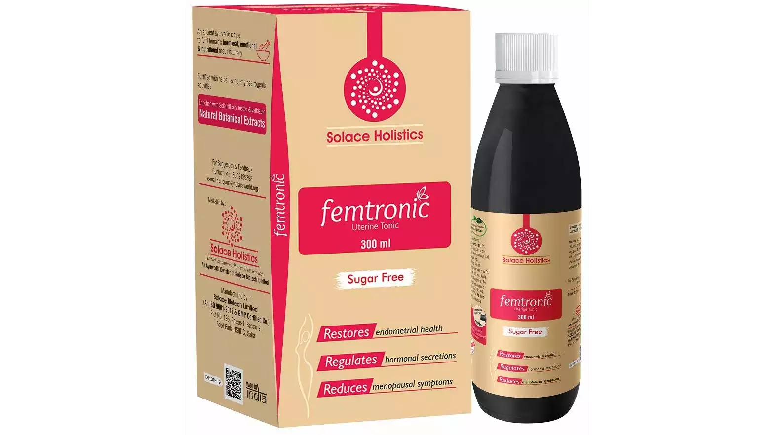 Solace Holistics Femtronic Uterine Tonic Sugar Free (300ml)