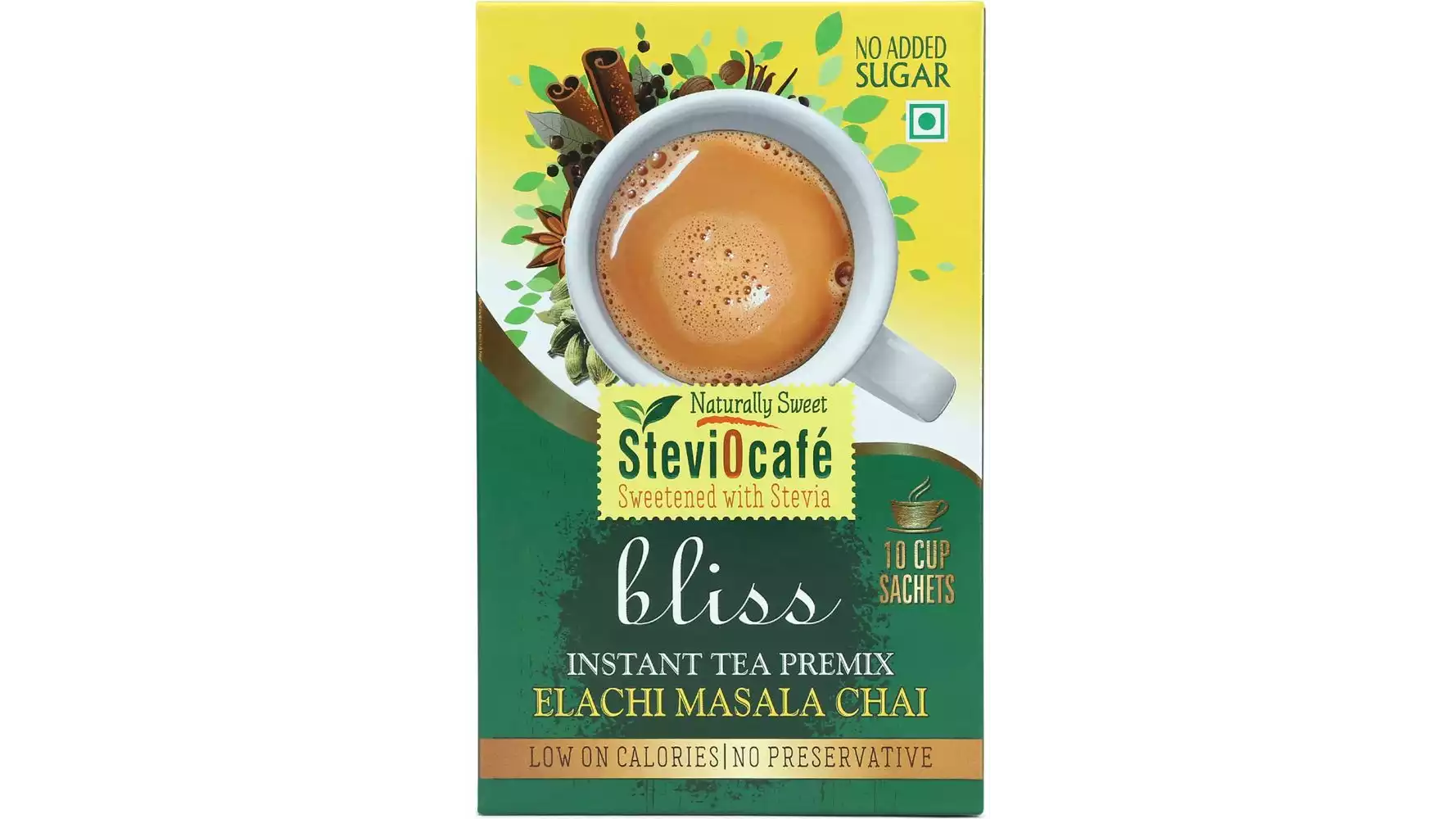 Steviocafe Tea Premix Elachi Masala Chai {Cup} (10Sachet)