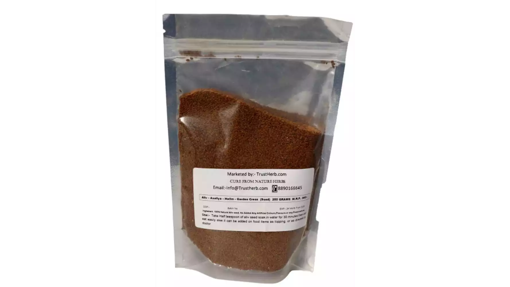 TrustHerb Aliv Seed - Asaliya - Halim - Garden Cress Powder (250g)