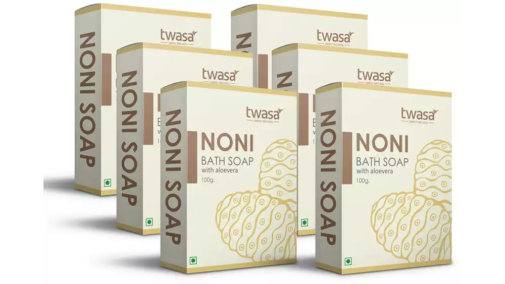 Twasa Noni Bath Soap with Aloevera (100g, Pack of 6)