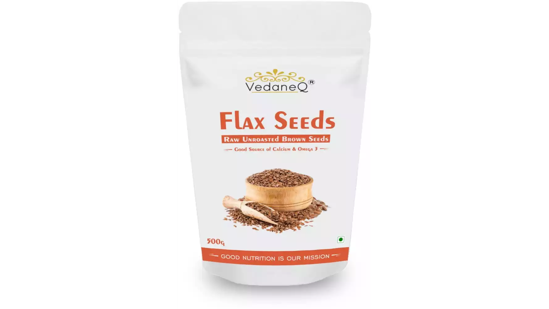 VedaneQ Unroasted Raw Flax Seeds (500g)