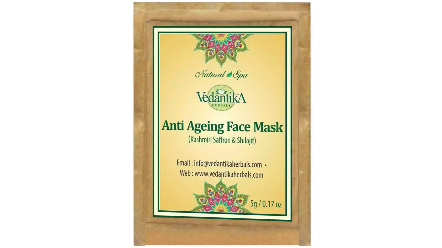 Vedantika Herbals Anti Ageing Face Mask with Saffron & Shilajit Trial Pack (5g)