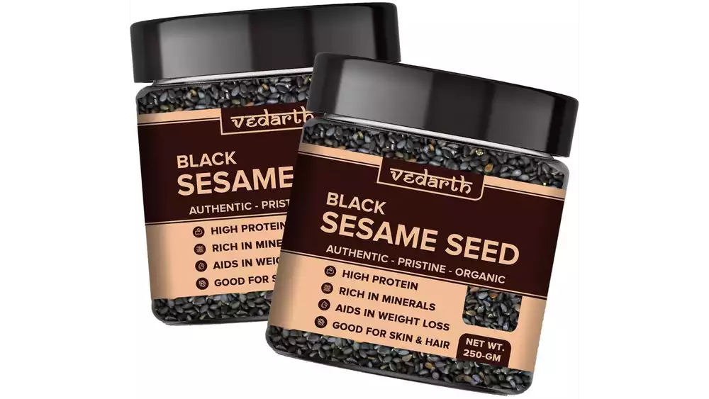 Vedarth Organic Black Sesame Seed (250g, Pack of 2)