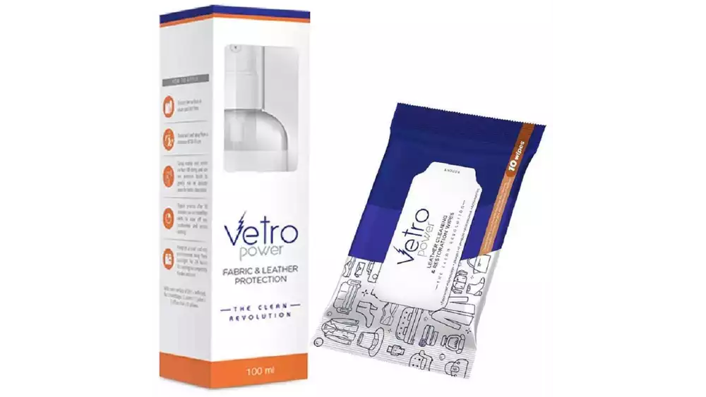 Vetro Power Fabric Leather Protection & Leather Cleaning Restoration Wipes Combo (1Pack)