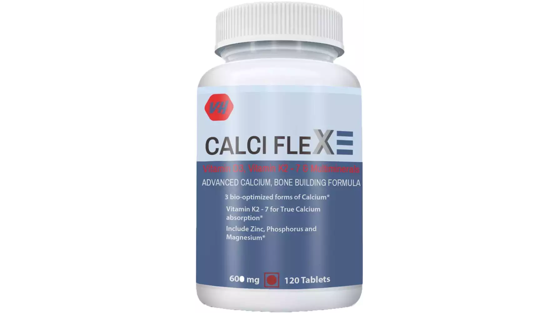 Vitaminhaat Calciflex Calcium Tablets Ccm Formula With Vitamins D3, K2-7(Mk7), Magnesium & Zinc For Men Tabs (120tab)