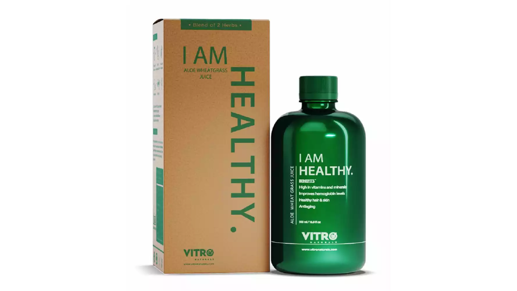 Vitro Naturals Aloe Wheatgrass Juice I Am Healthy (500ml)