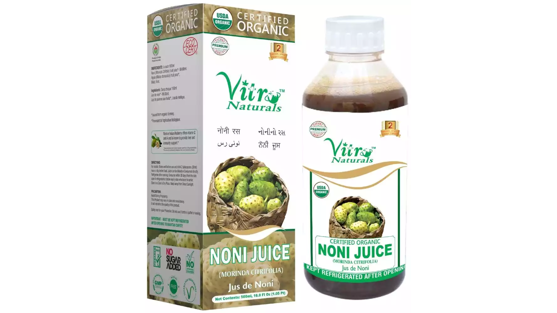 Vitro Naturals Organic Noni Juice (500ml)