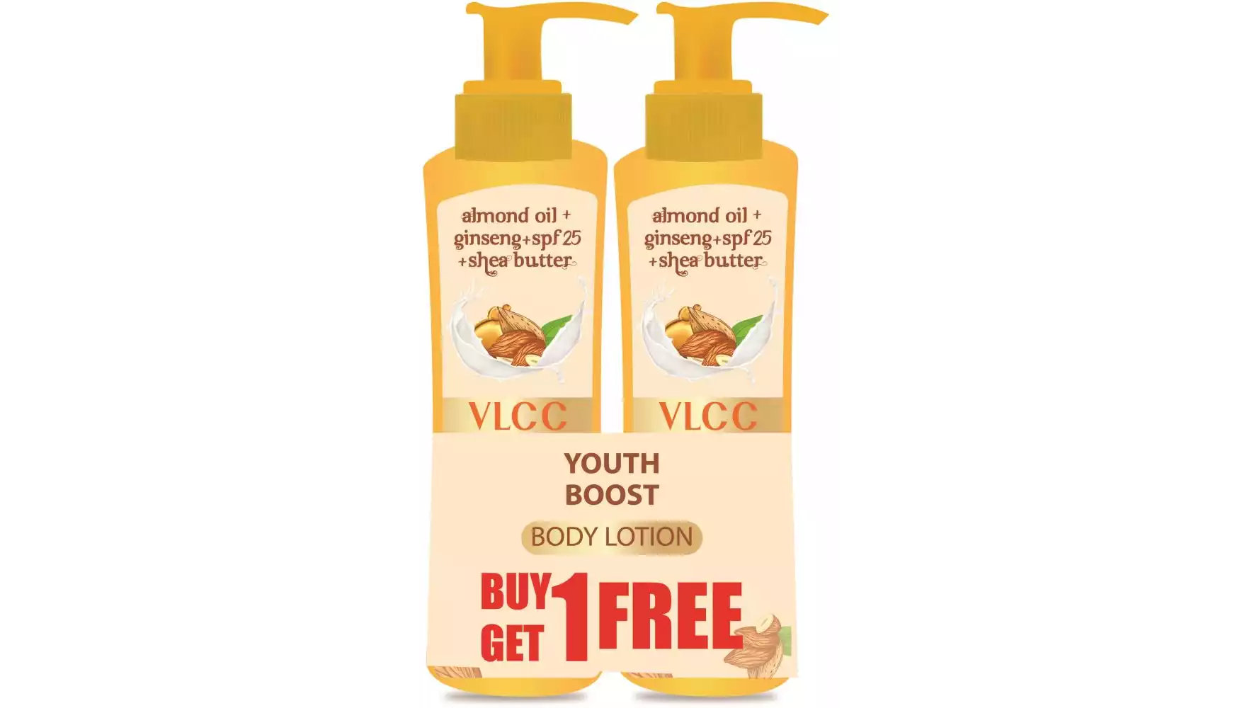 VLCC Youth Boost Body Lotion Spf 25| Pa+++ (Buy 1 Get 1)(Each 400Ml) (1Pack)
