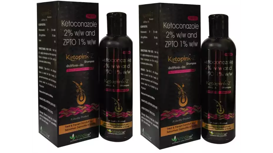 Vrinda Ketopink Z Hair Shampoo Anti Dandruff Shampoo , Anti Hair Fall Shampoo Special Shampoo (Combo Pack) (1Pack, Pack of 2)