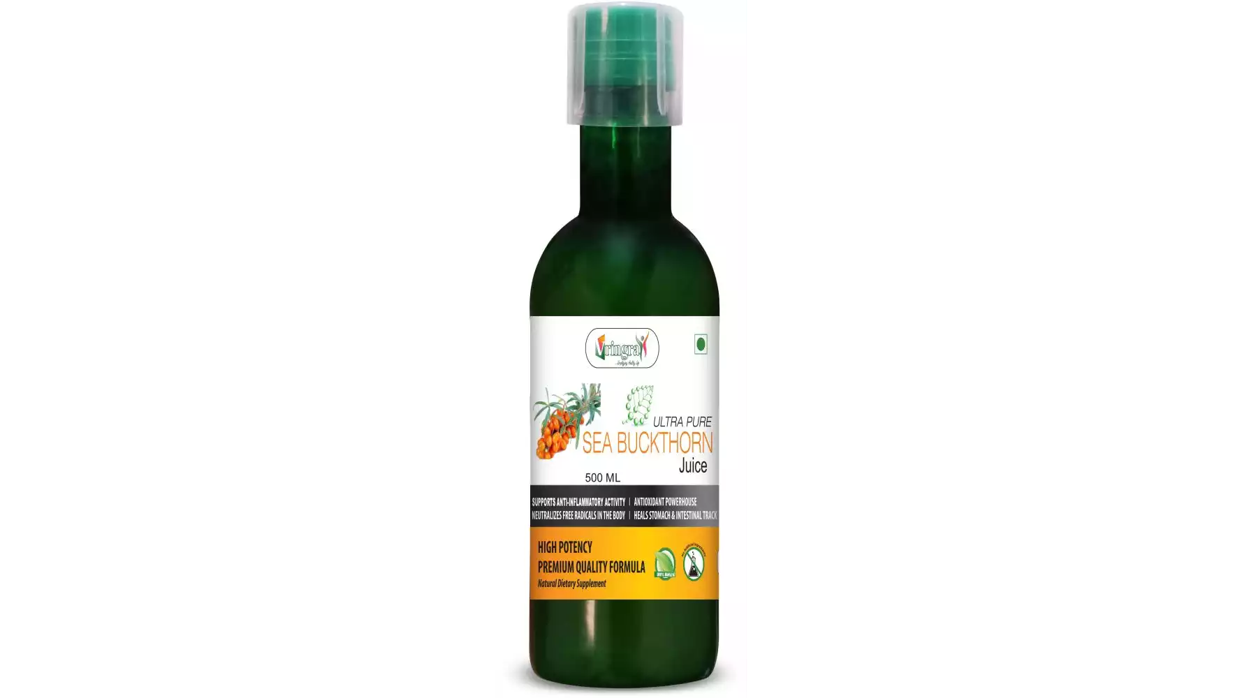 Vringra Sea Buckthorn Juice - Sea Buckthorn Liquid - Immunity Booster Juice (500ml)
