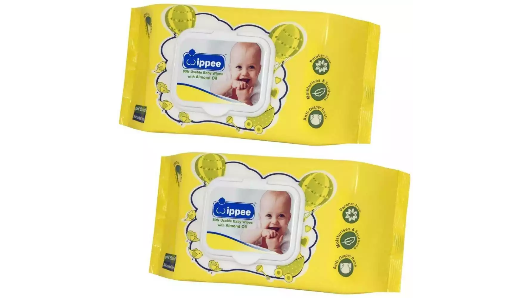 Wippee Baby Wipes (80pcs, Pack of 2)