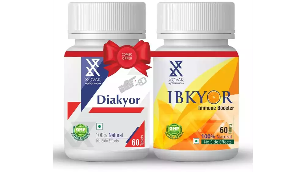 Xovak Pharma Diakyor Tablets (60Tab) + Ibkyor Tablets For Immunity Booster (60Tab) Combo Pack (1Pack)
