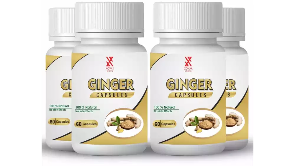 Xovak Pharma Ginger Capsules (60caps, Pack of 4)