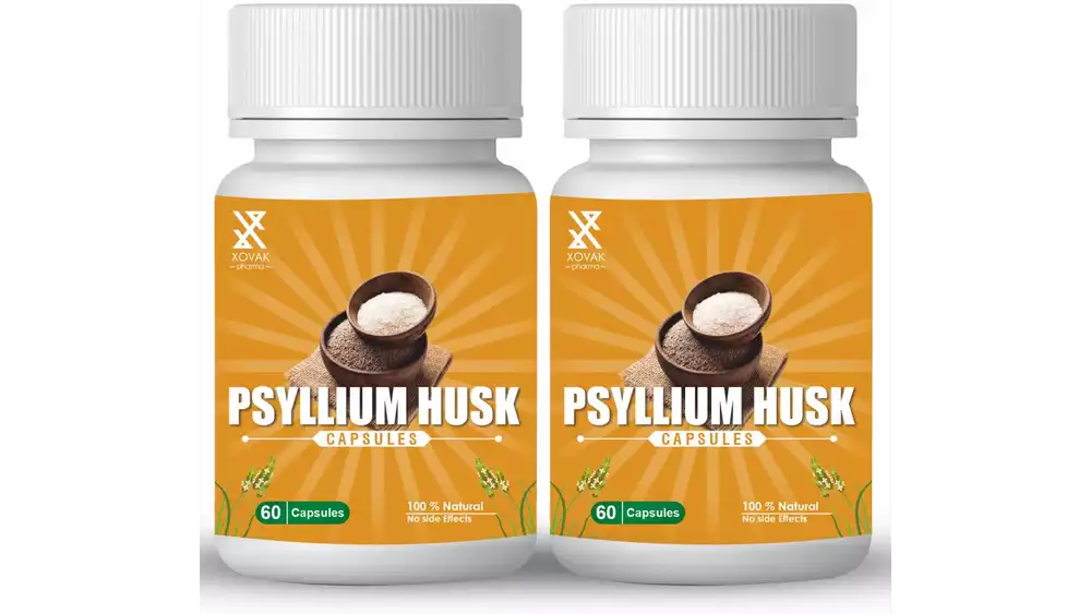 Xovak Pharma Psyllium Husk Capsules (60caps, Pack of 2)