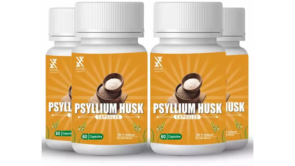 Xovak Pharma Psyllium Husk Capsules (60caps, Pack of 4)