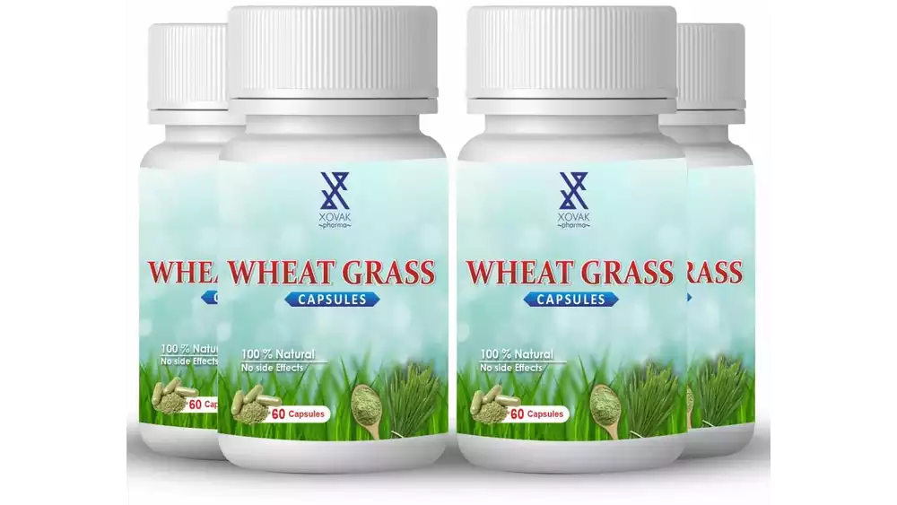 Xovak Pharma Wheat Grass Capsules (60caps, Pack of 4)