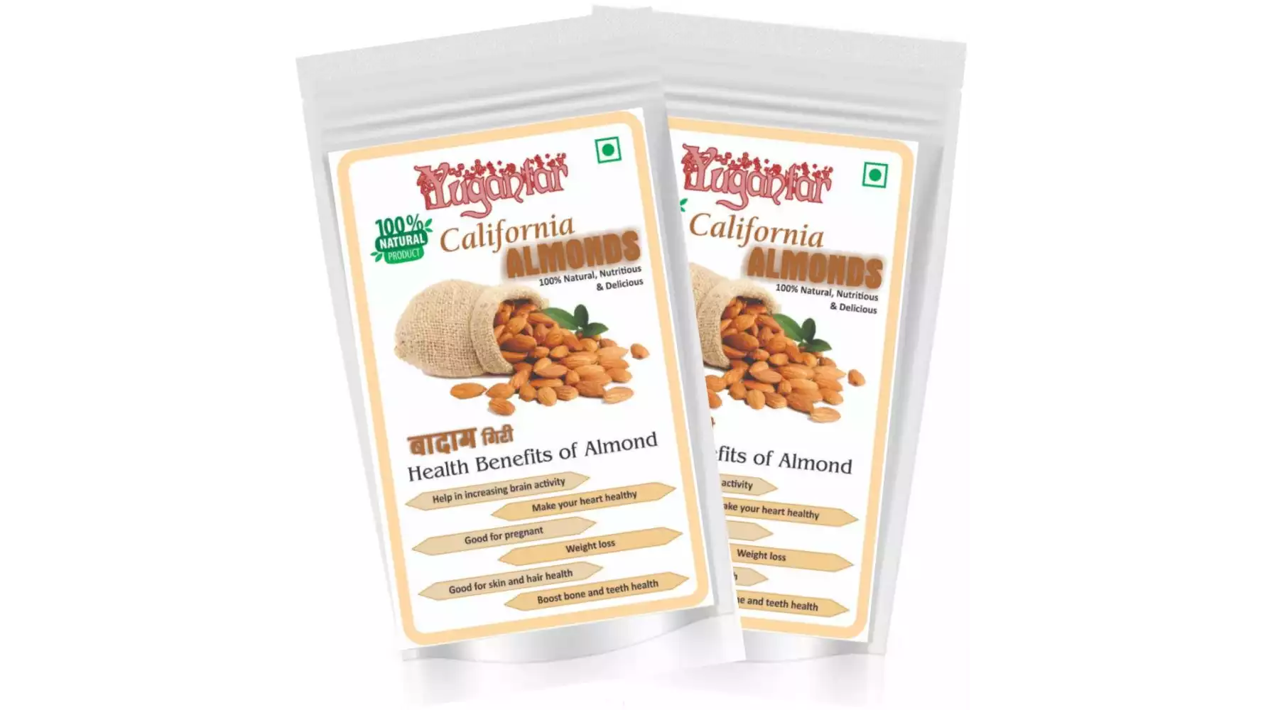 Yugantar California Almonds (300g, Pack of 2)