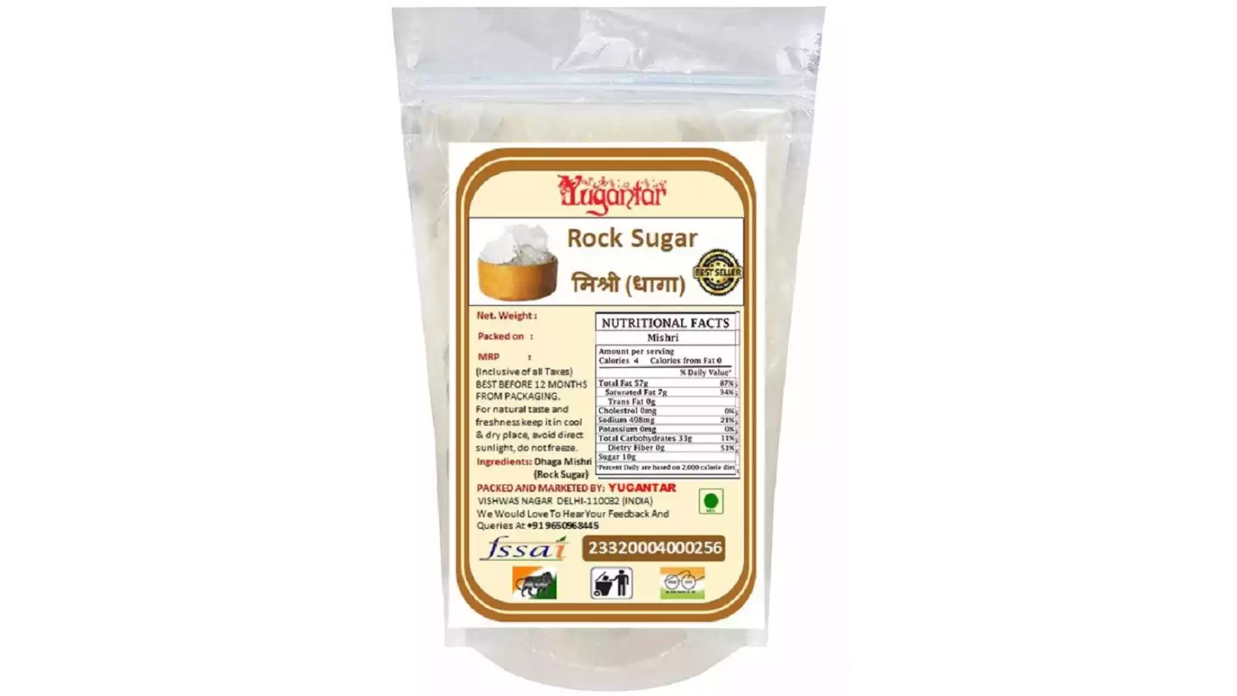 Yugantar Rock Sugar (Dhaga Mishri) (1000g)
