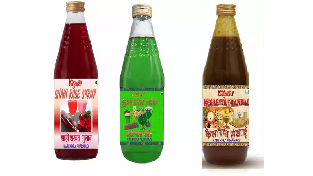 Yugantar Shahi Rose, Shahi Khus & Kesariya Badam Thandai Syrup (750ml, Pack of 3)