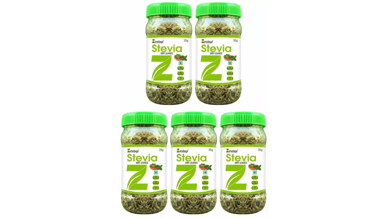Zindagi Stevia Dry Leaves (35g, Pack of 5)