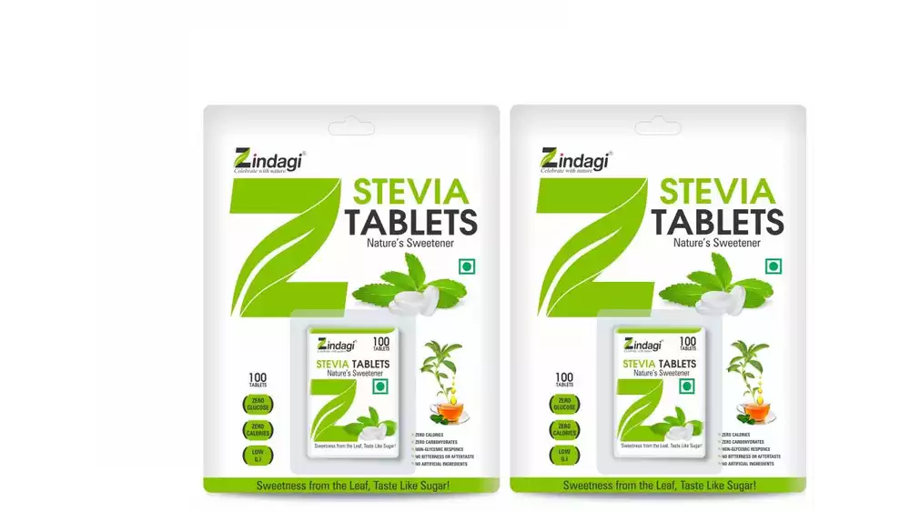 Zindagi Stevia Tablets (100tab, Pack of 2)