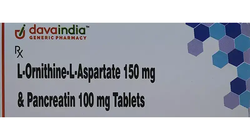 DavaIndia L-Ornithine L-Aspartate+Pancreatin 150mg/100mg Tablet