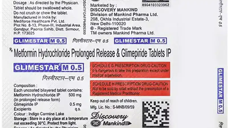 Glimestar-M 0.5mg/500mg Tablet