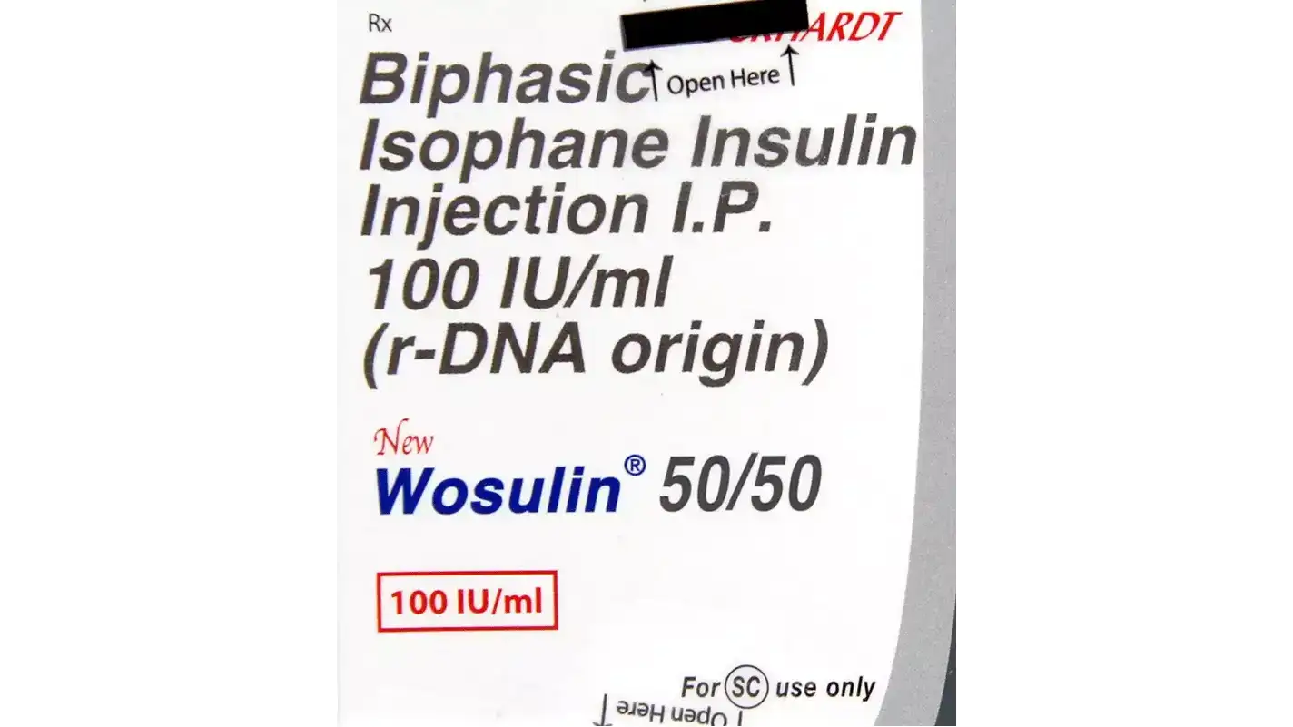 New Wosulin 50/50 100IU/ml Injection 3ml