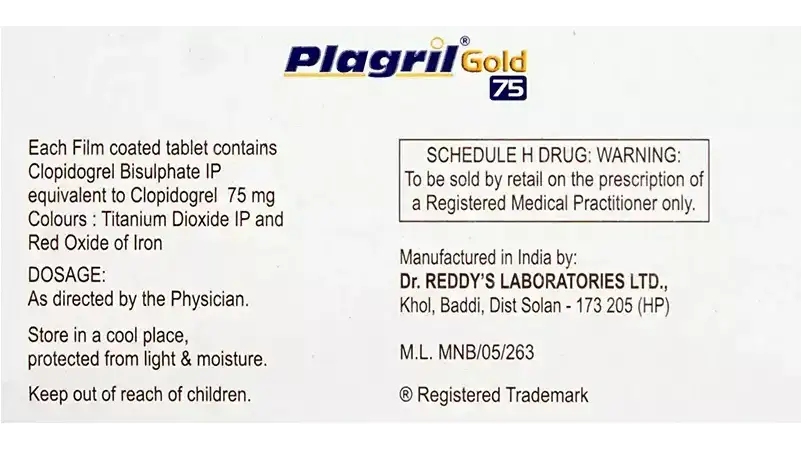 Plagril Gold 75 Tablet